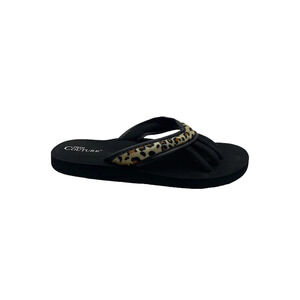 Pedi Couture On-the-Go Pedicure Sandal Black/Leopard - Medium